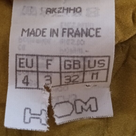 RARE VINTAGE 1" HOM SWIM BRIEF, SIZE 32", GOLD-CRINKLED PATTERN (*) (Pre-Owned) - Picture 4 of 8